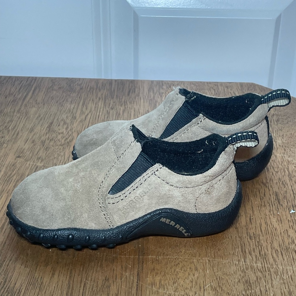Merrell Mini Moc Kids Beige Suede Slip-Ons Size 5